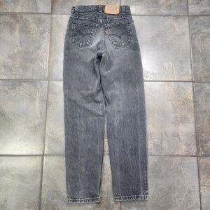 Vintage 90s Levi's Boy's 12 23x26 Slim Black Orange Tab Western Denim Jeans